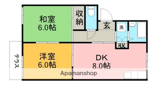 グリーンパーク睦【1階】の間取り