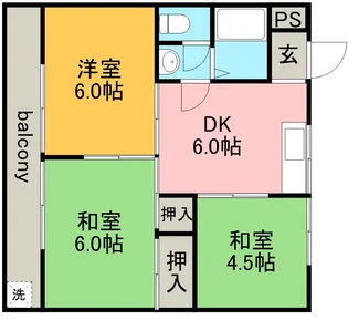 晴新コーポラス【3階】の間取り