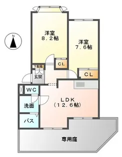クラレモント アヴェニュ【1階】の間取り