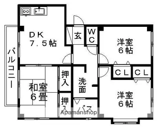 プレジデント篭屋【3階】の間取り