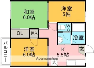 アベニューフラワーAB【1階】の間取り