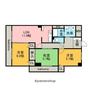 パールコートエルザ【4階】の間取り