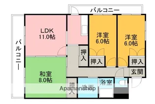 サンシャイン稲荷【6階】の間取り