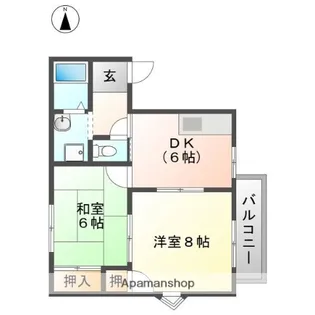 シャンボール今伊勢C【1階】の間取り