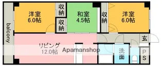 プレジデントモリス【3階】の間取り