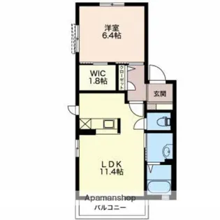 愛知県一宮市浅井町小日比野字本郷【アパート】の間取り