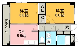 ヴァンコーポ大赤見【2階】の間取り