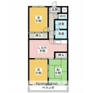 ハイツさんで【3階】の間取り