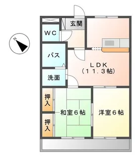 プラスパ ダイトク【1階】の間取り