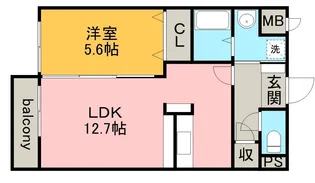 LUCE YUTAKA【1階】の間取り