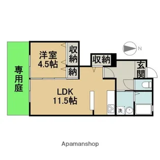 ハピネスアオシゲ【1階】の間取り