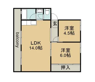 ハイツ松寿【1階】の間取り