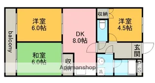サンポート住吉【1階】の間取り