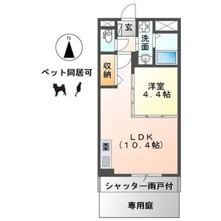 ルーエンハイム クレイン【1階】の間取り