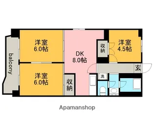 マンション友親【2階】の間取り