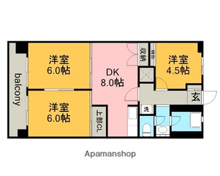 マンション友親【3階】の間取り