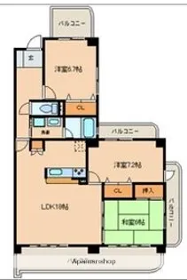 フォンテーヌ神山【5階】の間取り
