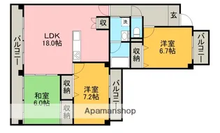 フォンテーヌ神山【1階】の間取り