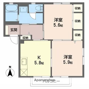 サニーハイツ【2階】の間取り