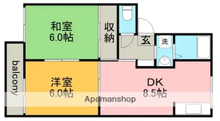 アベニュー11B【2階】の間取り