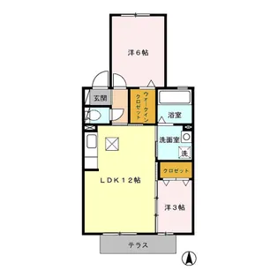 エスペランサ住吉【102号室】の間取り
