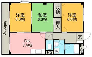 リンピア志水【2階】の間取り