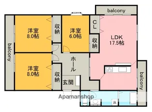 レジデンス八王寺【1階】の間取り