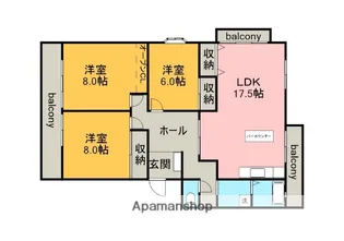 レジデンス八王寺【3階】の間取り