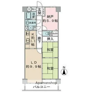 藤和シティコープ木曽川Ⅱ【7階】の間取り