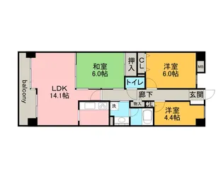 藤和シティコープ一宮南【3階】の間取り