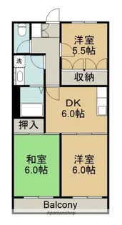 メゾンパークサイド【3階】の間取り
