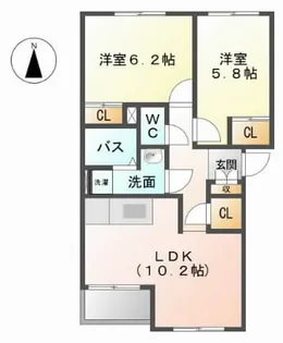 パークサイド住吉【1階】の間取り