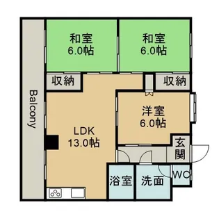 サンストリート松降【3階】の間取り