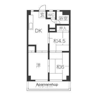 ラッフル花池【1階】の間取り