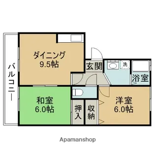 2DKの間取り画像