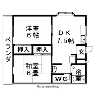 パインヒルズきそ川【1階】の間取り