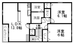 フォレスト ハウスB【2階】の間取り