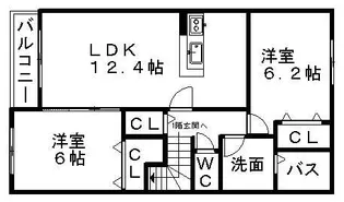 フォレスト ハウスB【2階】の間取り