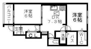 グランツB【1階】の間取り