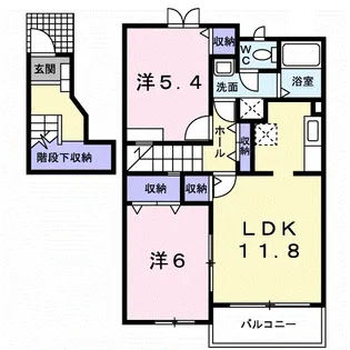 カーサアルジェントB【2階】の間取り