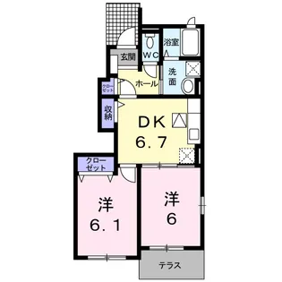 フィオーレ デーアB【1階】の間取り