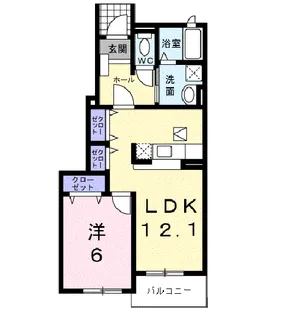 アビタシオン向山【1階】の間取り