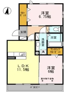サンライズ末広【2階】の間取り