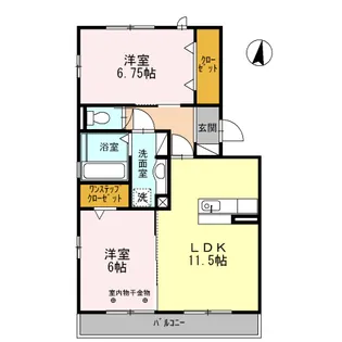 サンライズ末広【2階】の間取り