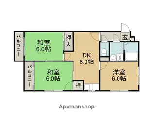 メゾン旭【3階】の間取り