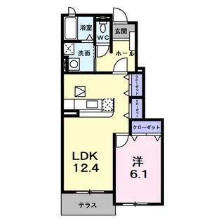 オーベルジーヌ M【1階】の間取り