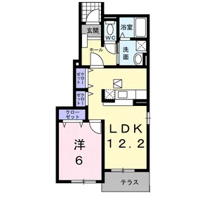サニークローヴB【1階】の間取り
