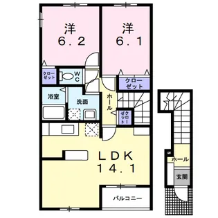 フォレスト ハウスB【2階】の間取り