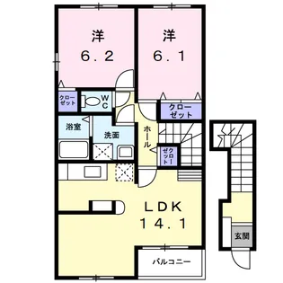 フレスクーラC【2階】の間取り