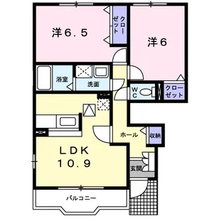 カーサ花水木C【1階】の間取り